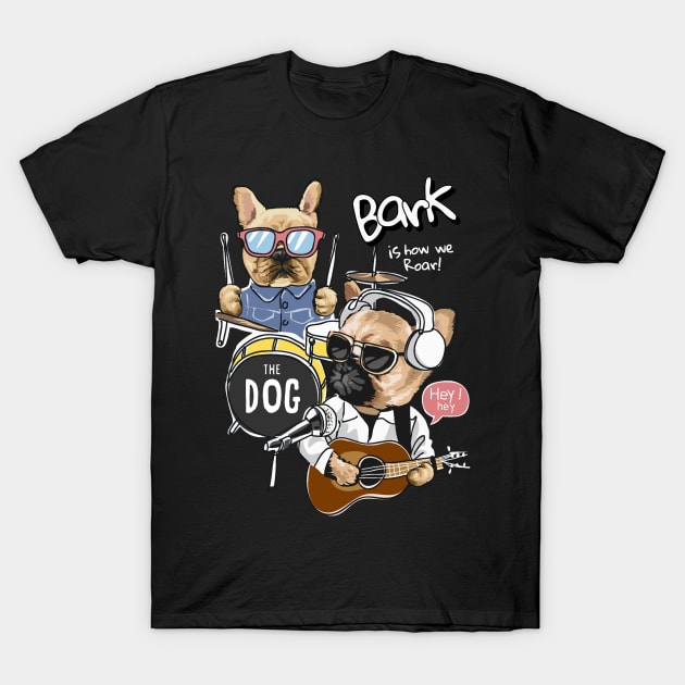 dog music T-Shirt by Tees of Joy